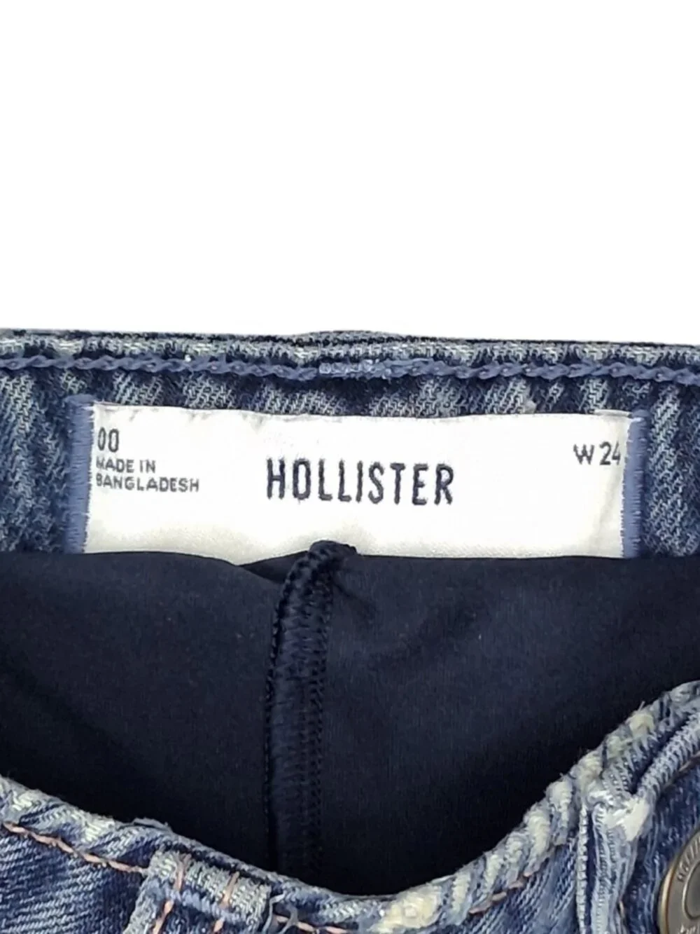 Hollister Denim Skort Women 00 Blue Jean Mini Skirt Built In Shorts Y2K Low Rise - Picture 3 of 10